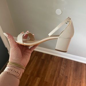 White bridal heels